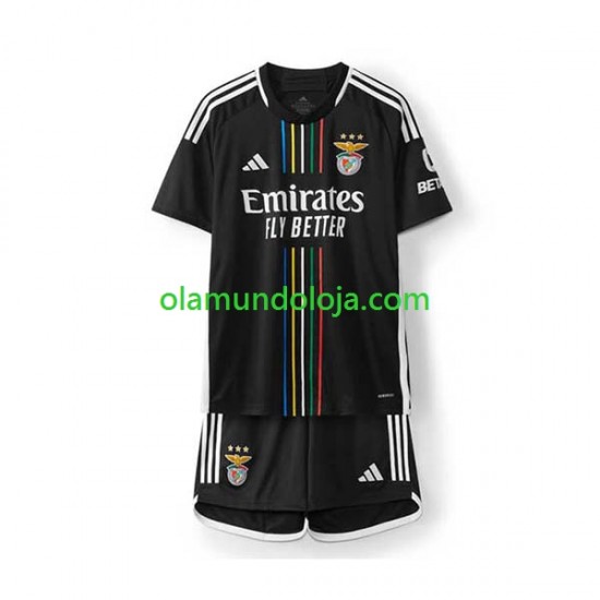Camisola Benfica Criança Equipamento Segundo 2023-2024 Manga Curta